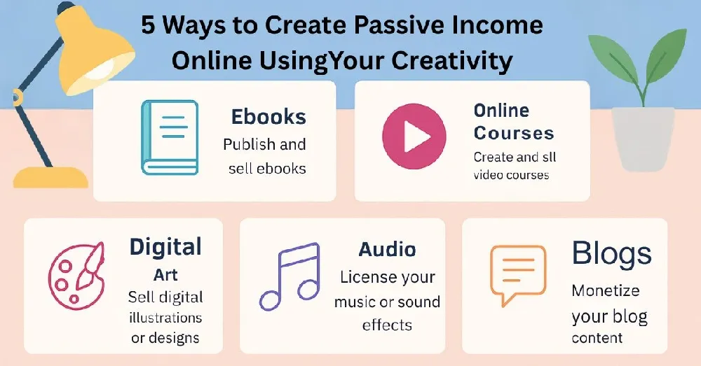 5 creative ways to earn passive income online ebooks, courses, art, audio, blogs